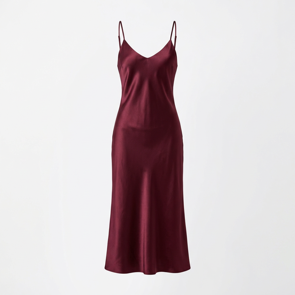 Vestido midi acetinado